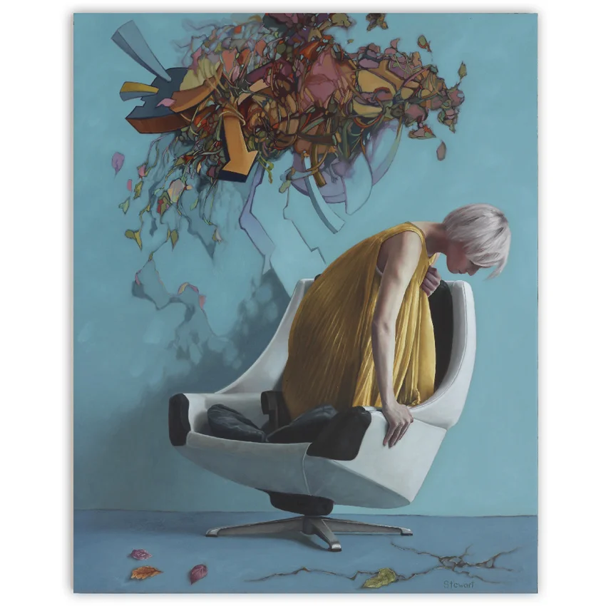 Kyle Stewart Her Thoughts Exactly 16 x 20 Inches Oil on wood panel SOLD