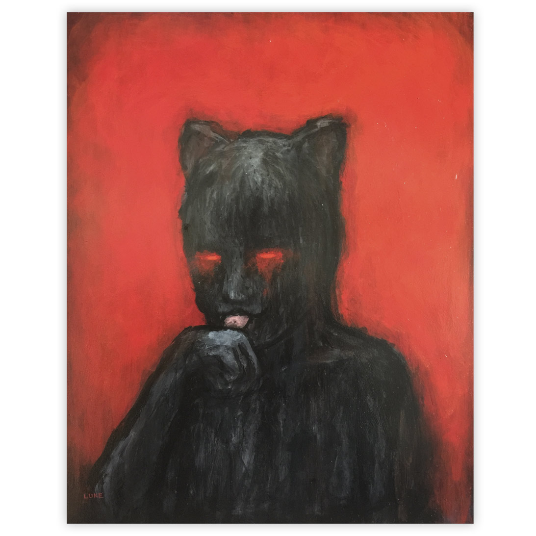 Luke Chueh Licking Wounds 16 x 20 Inches Acrylic on wood panel $3,800 