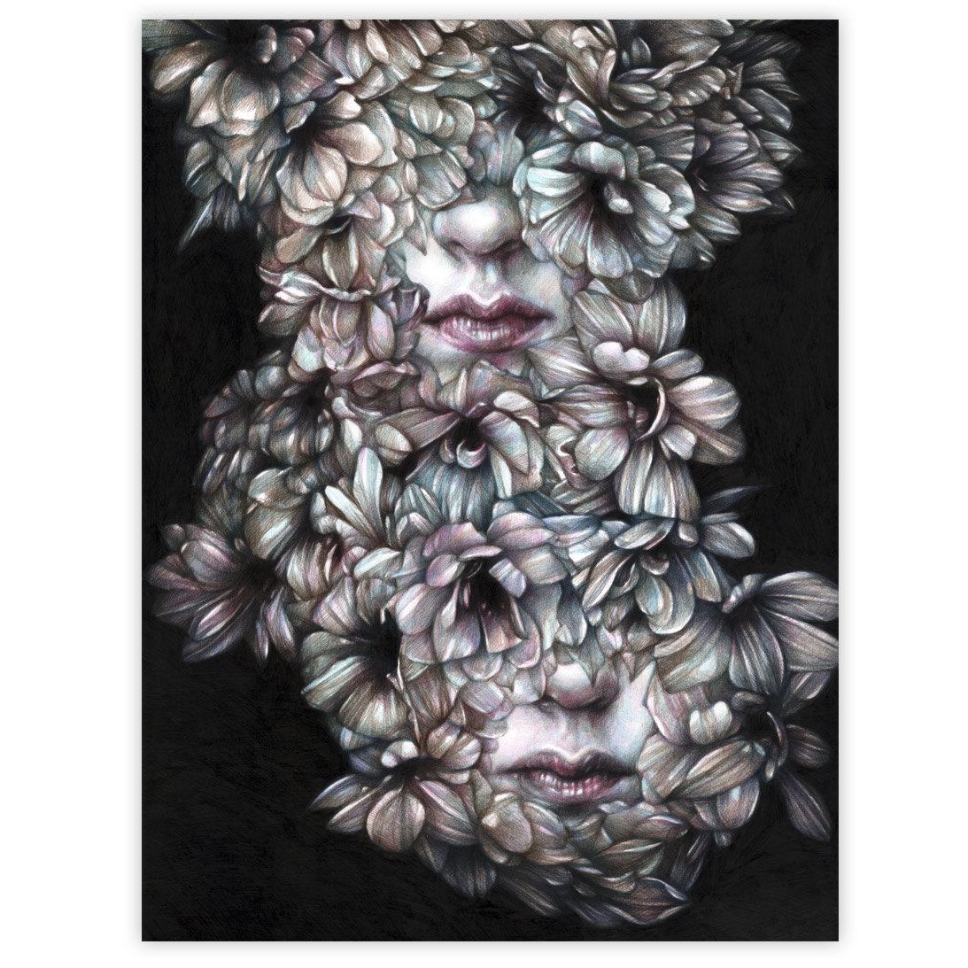 Marco Mazzoni Comma, Dedicated to V 16 x 20 Inches Colored pencils on paper - framed $2,400 