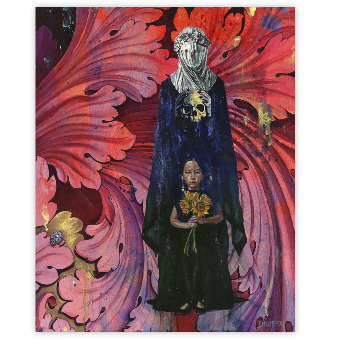 Tony Philippou SLEEP (Cousin Of Death) 16 x 20 Oil on wood panel $1,300