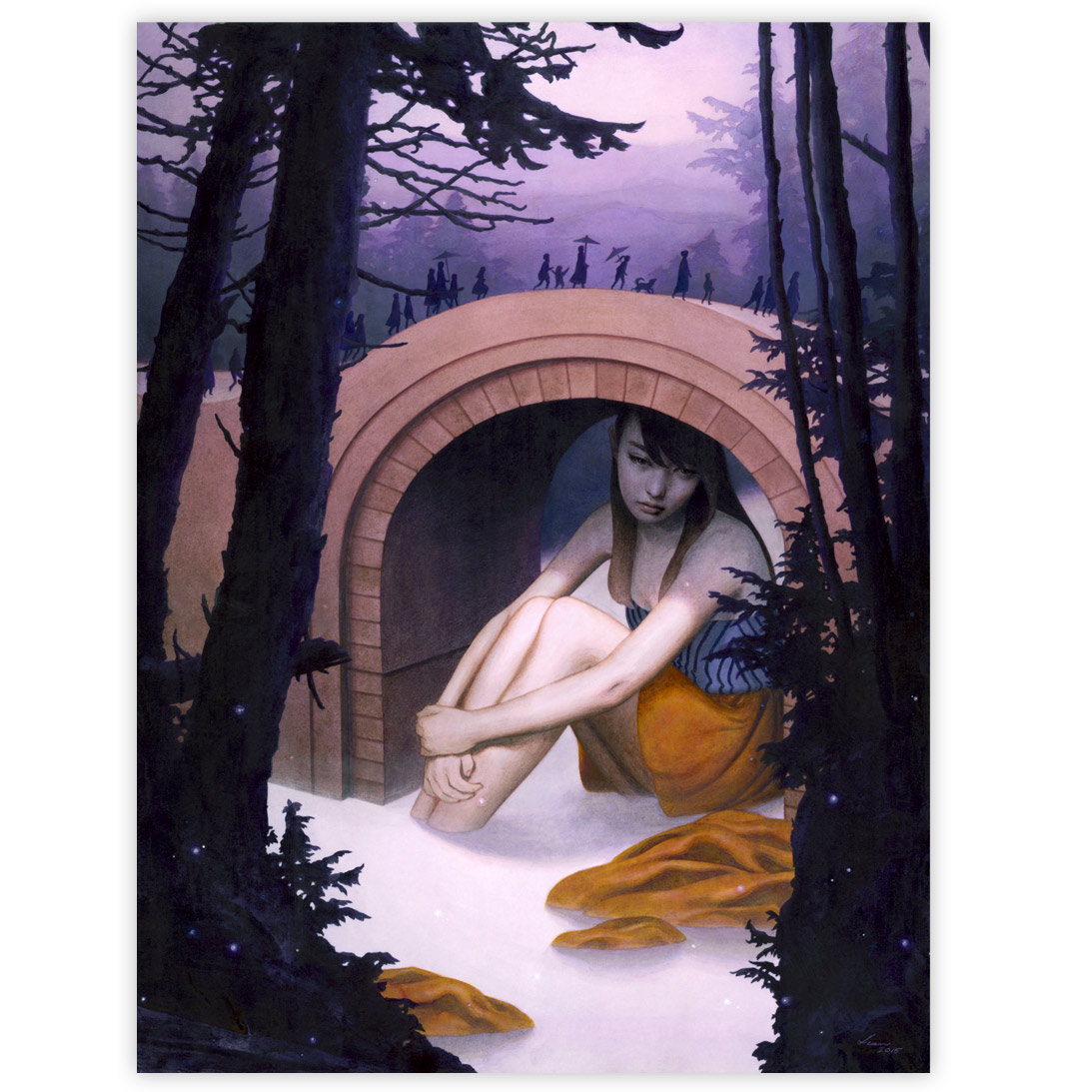 Tran Nguyen Beneath the Curiosty Canal 12 x 16 Inches Acrylic and colored pencil on paper $1,900