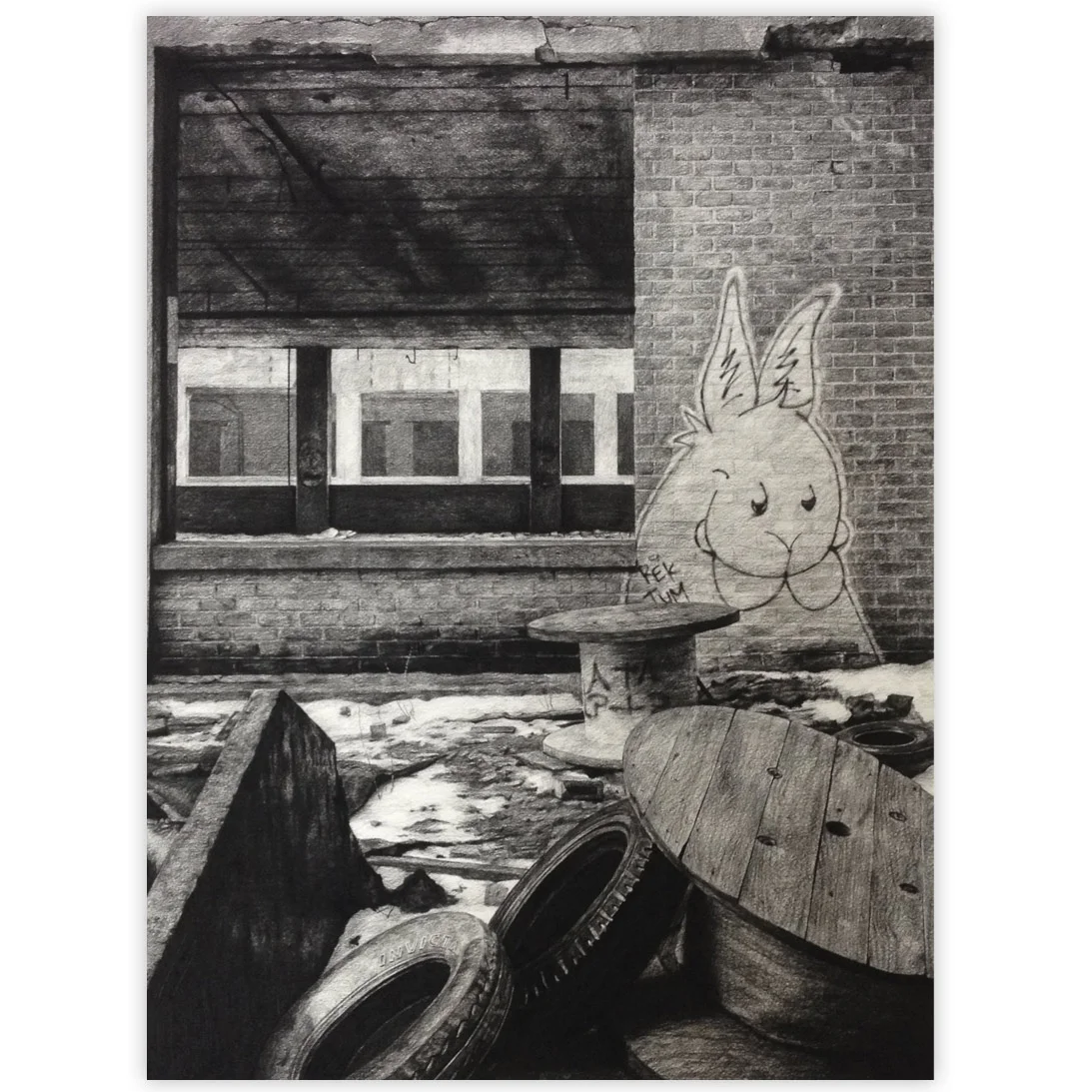 Stephanie Buer Rektum 20 x 27 Inches Charcoal on paper - framed SOLD