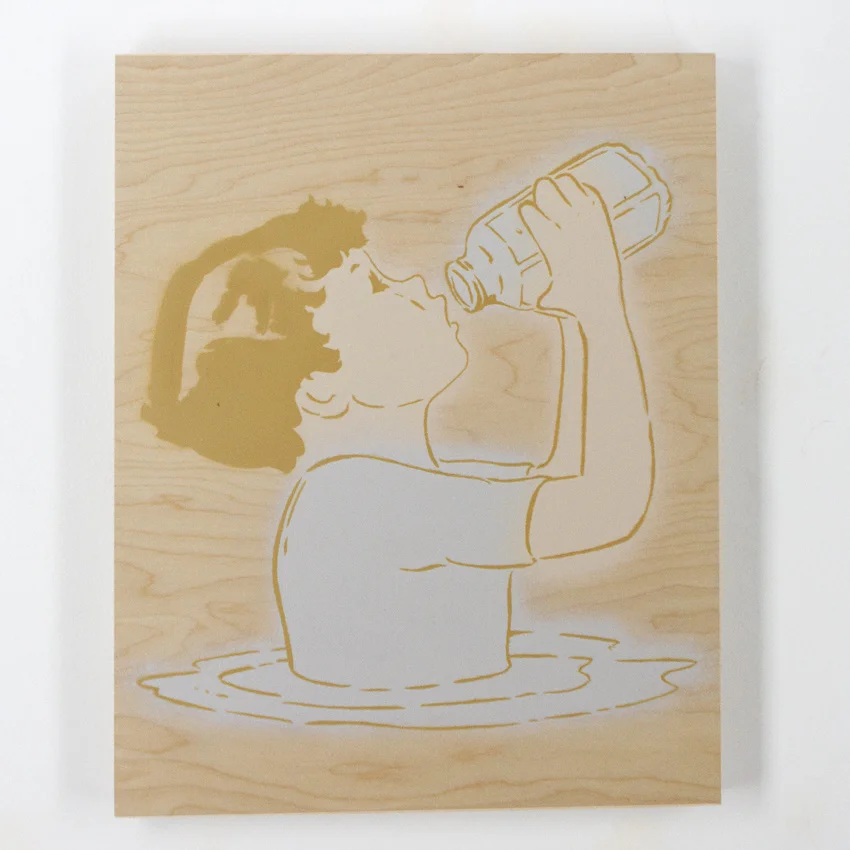 Amanda Marie Milkboy 16 x 20 Inches Spray paint on wood panel $750 