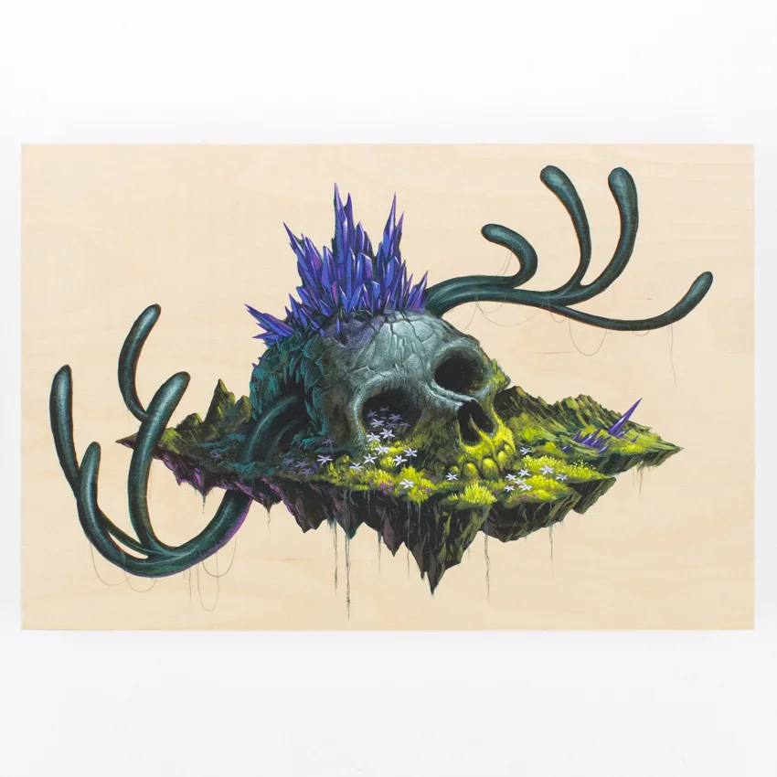 13. Jeff Soto Harry 10x10 acrylic on wood panel $1,200 - Inquire - Purchase directly on 1xRUN