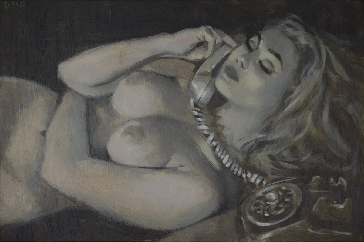 Glenn Barr Naked Stories Acrylic on Cradled Wood Panel 18 x 12 x 2 Inches SOLD