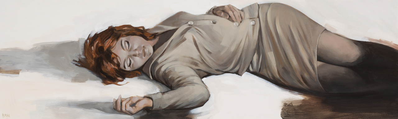Glenn Barr Friday Acrylic on Cradled Wood Panel 48 x 15 x 2 Inches SOLD