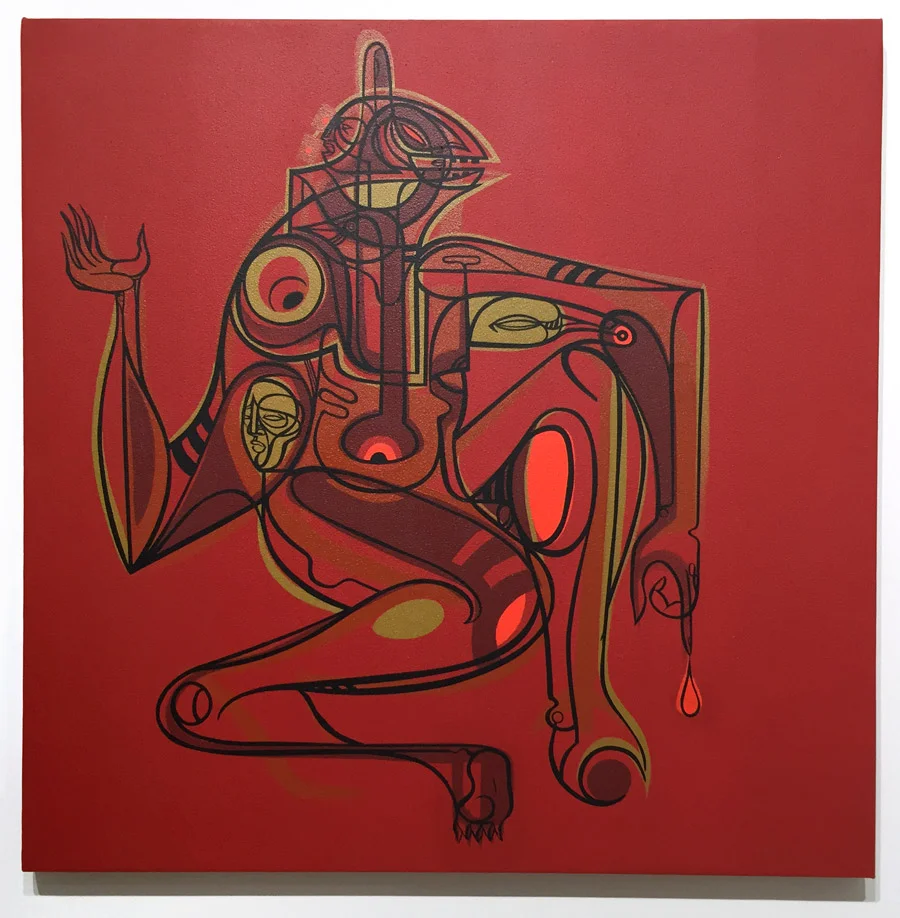 Doze Green Untitled 3 (2015) 36 x 36 x 2 I nches Acrylic Hand Painted Backgrounds with Screen Print Overlay $3500 Inquire for pricing and availability e mail info@innerstategallery.com 