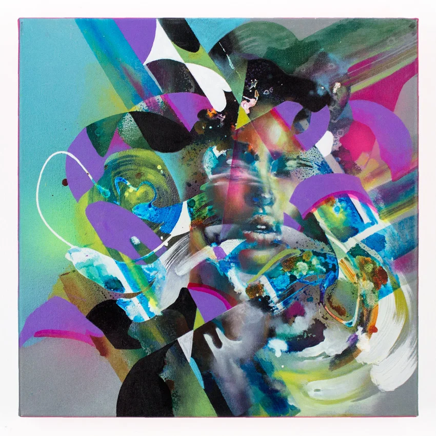 Hueman Tectonic (2015) 16 x 16 x 1 Inches A crylic on C anvas SOLD