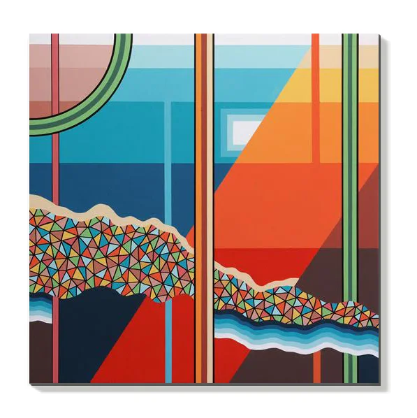 Brad Eastman Infriction (2015) 23.5 x 23.5 x 2 Inches Acrylic, ink, and satin varnish on mounted Plywood $1,600