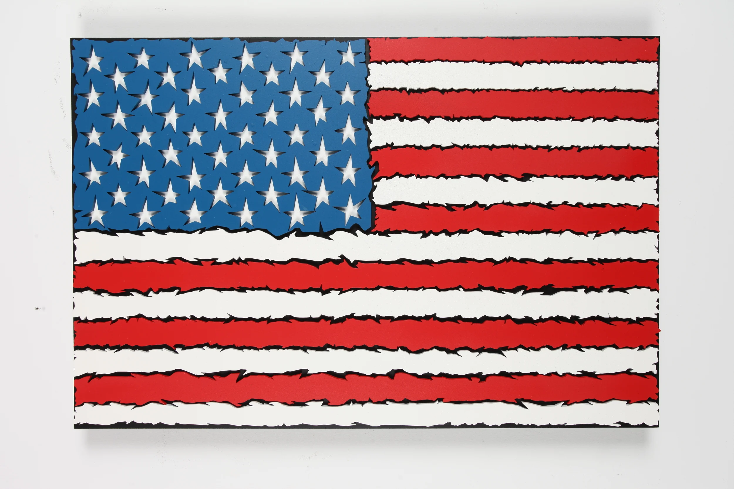 STATIC 24” x 36” x 2" Inch Aerosol Stencil on Laser Cut Mounted Wood Panel $1250