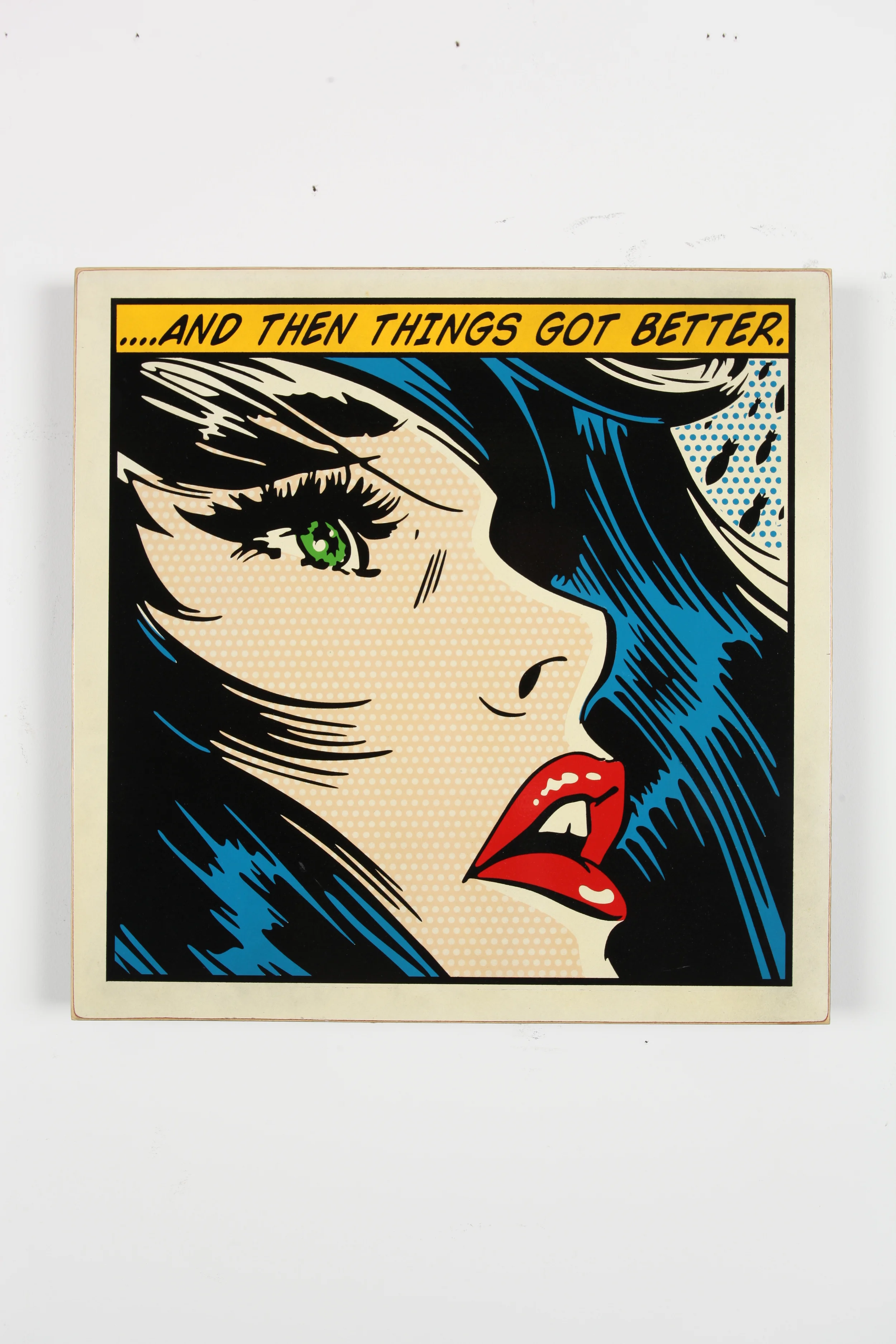 And Then Things Got Better 24” x 24” x 2" Aerosol on Framed Birch Wood Panel Edition of 10 $750
