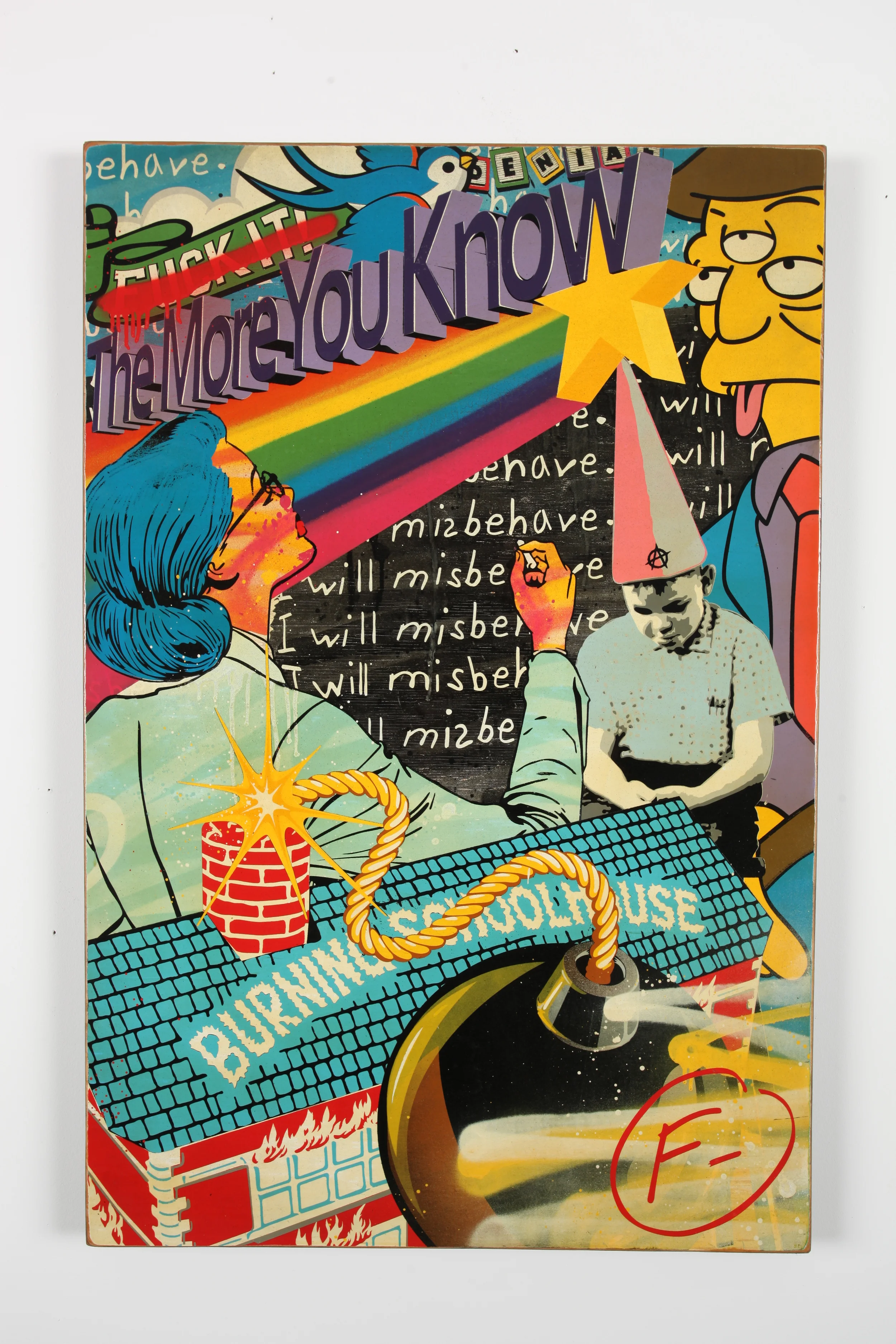 The More You Know 32” x 48” x 2" Aerosol on Framed Birch Wood Panel Edition of 3 $1800