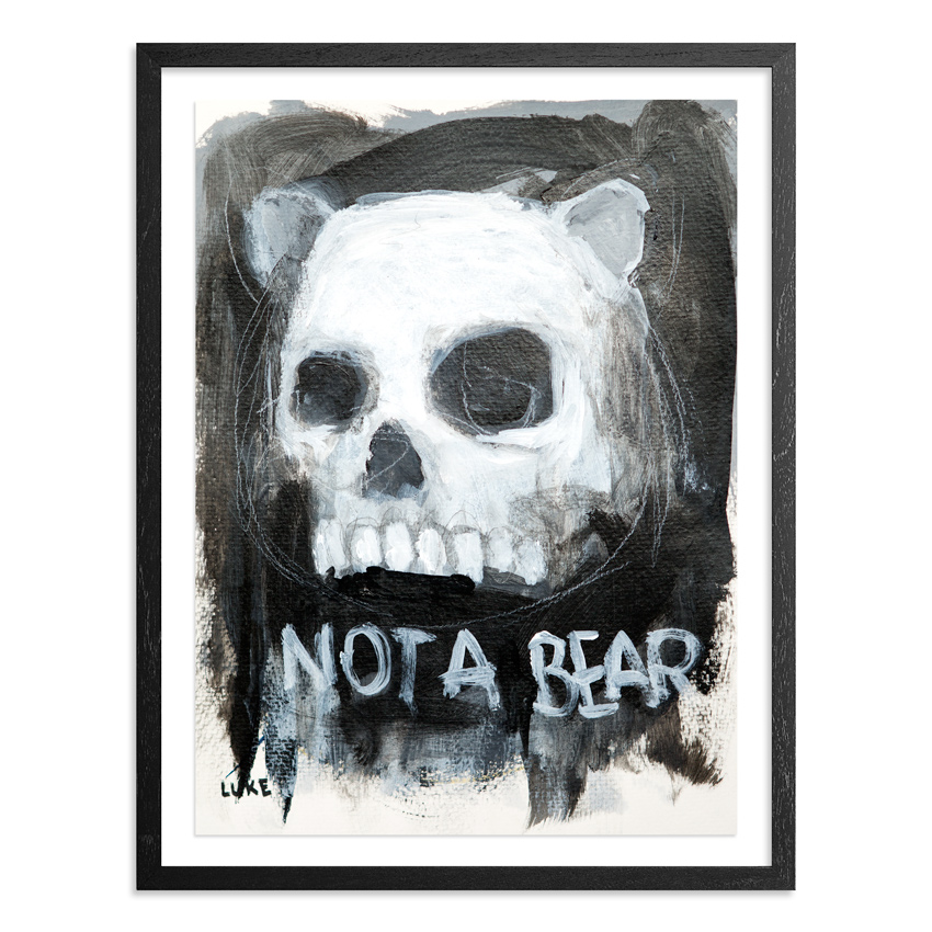 Character Study - Skull 9 x 12 Inch Acrylic & Graphite on 140lb Watercolor Pape Float mounted on acid free backing in a 1 inch black wood frame & UV glass $1200