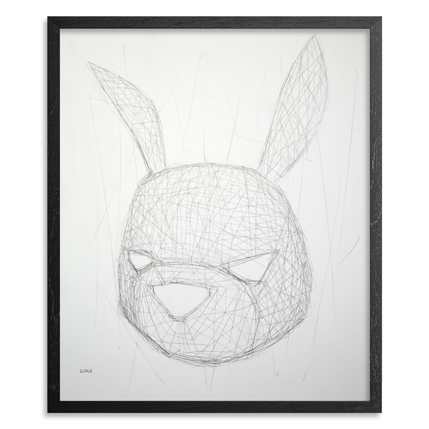 Rabbit Texture Study 14 x 17 Graphite on 100lb Bristol Paper 1 inch black wood frame & UV glass and acid free backing SOLD