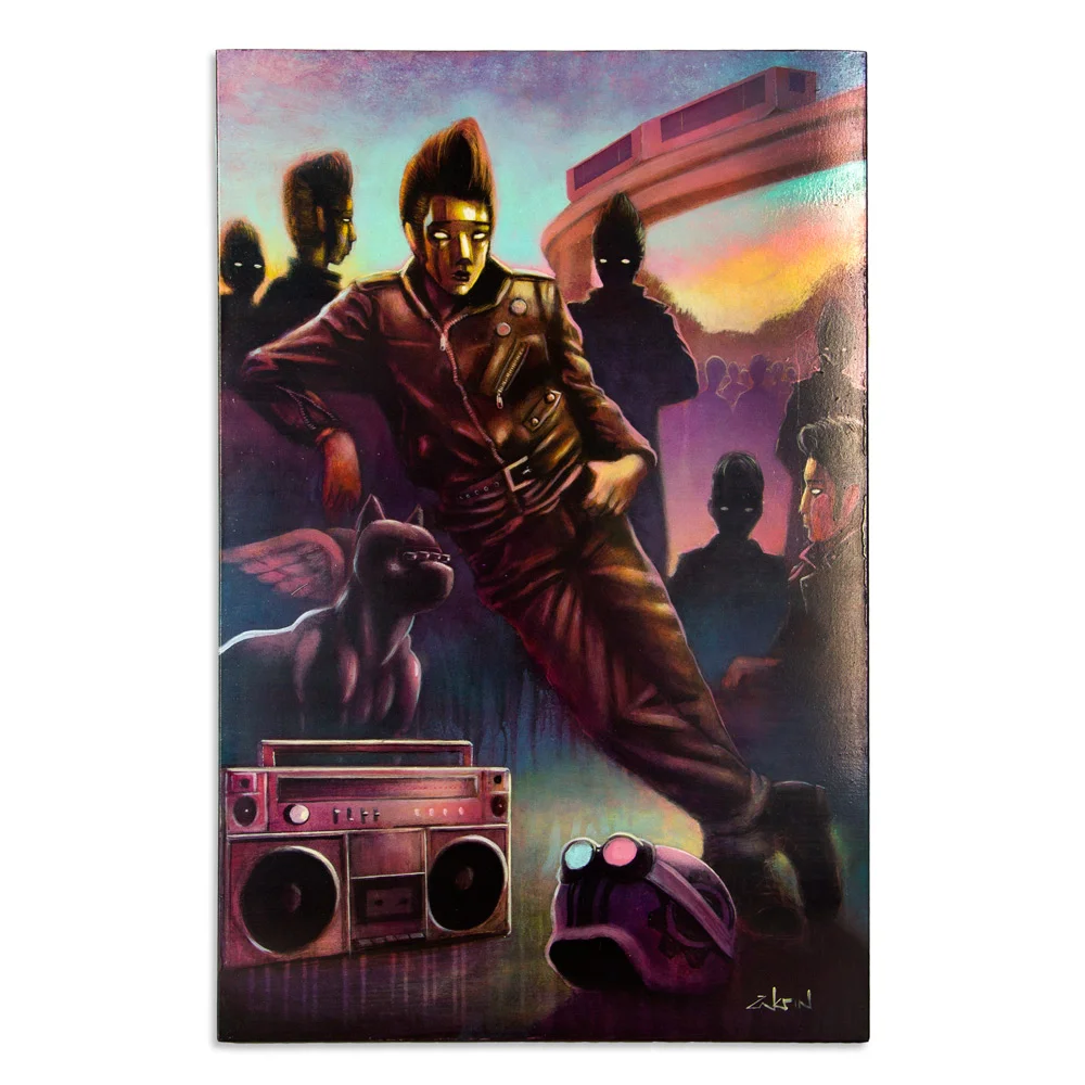 Android Rebels on the Strip 20" x 30" Acrylic on Panel $1,250