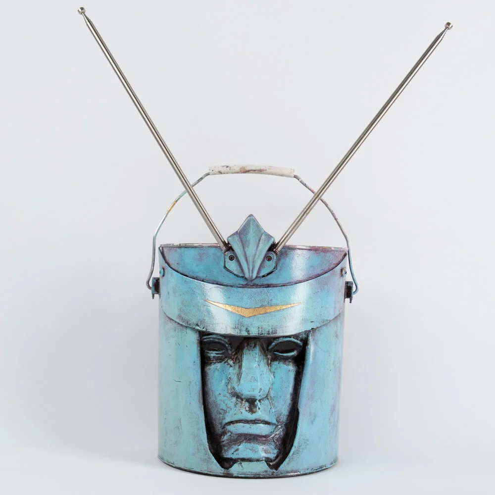 Bucket Head #5 Approx. 7" x 11" Paint Can and Mixed Media $350