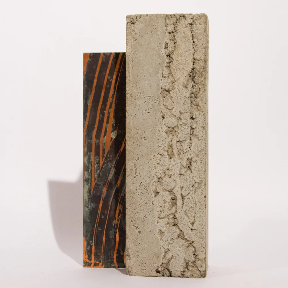 74-b Series 6.5" x 13.4" Acid on Copper Plate with Concrete Mount $1,700