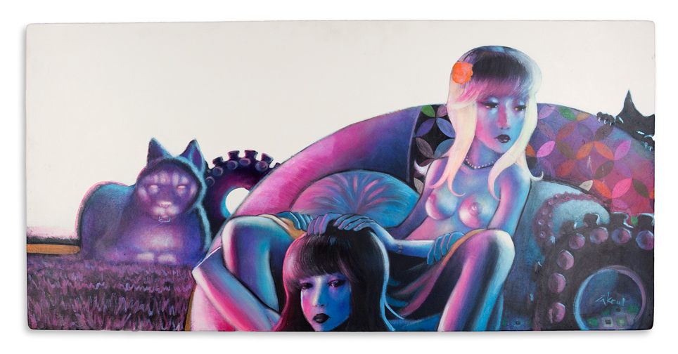 A Girl and Her Android 18" x 24" Acrylic on Panel SOLD
