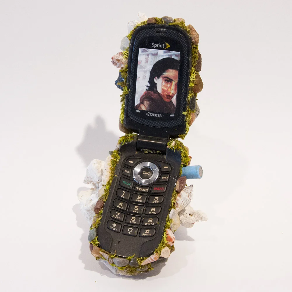 Selfie Perception I 7" x 4" x 4" Mixed Media on Cell Phone $275