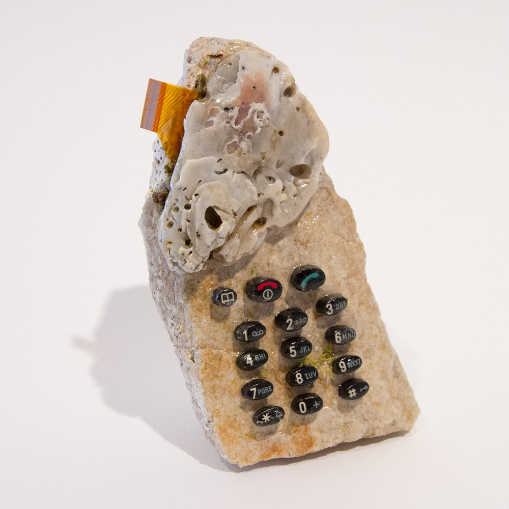 You Used to Call Me on My Rock Phone 4.5" x 2.5" x 1.5" Mixed Media $99.99