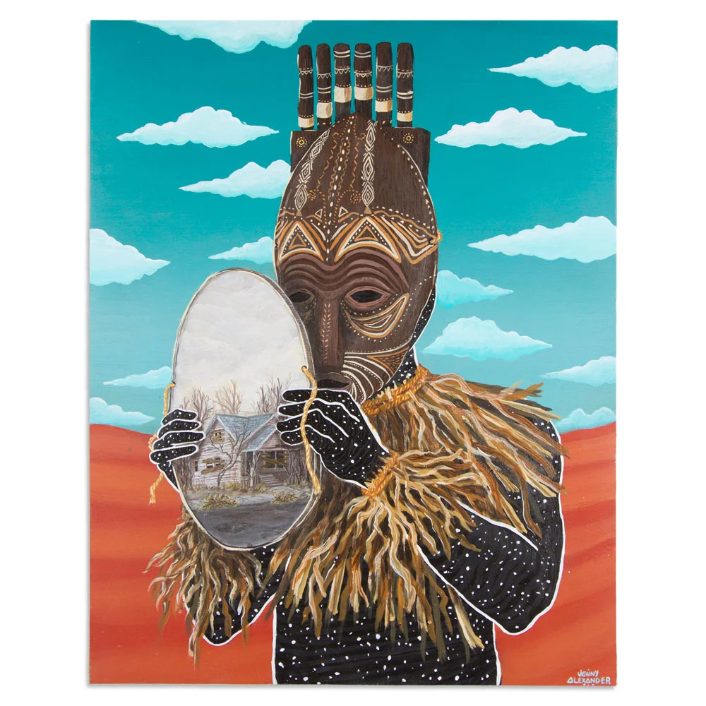 Unmasked Stigma 16" x 20" Acrylic on Birch Wood Panel $700