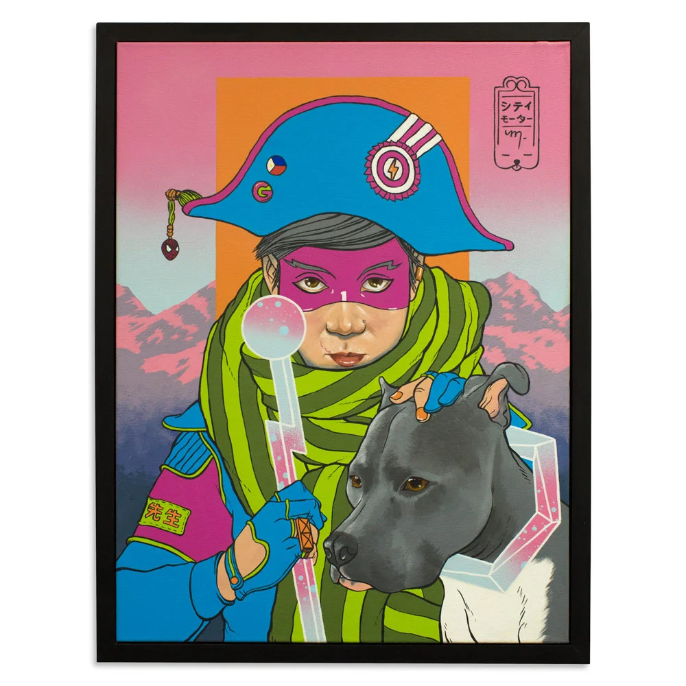 L'Kaiser & Omar 18" x 24" Acrylic and Spray Paint $700