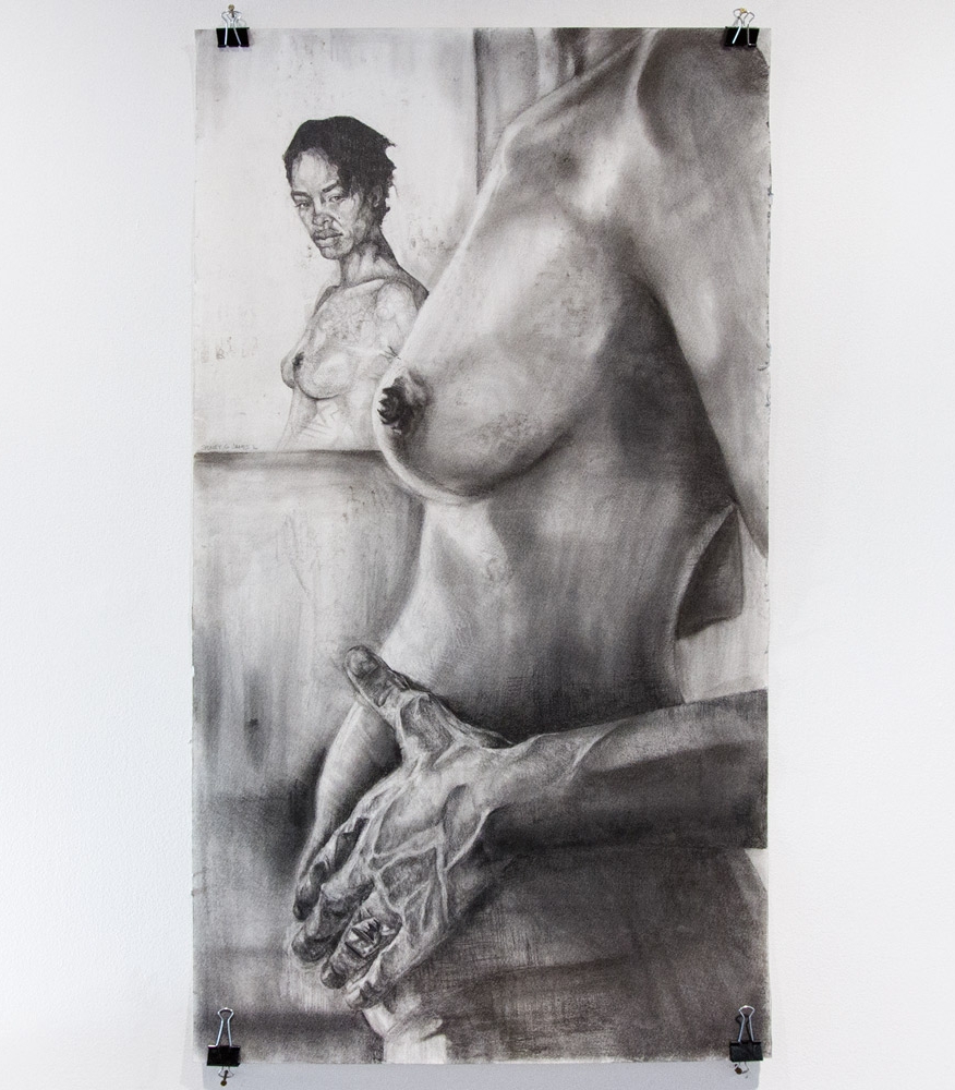 Maternal Relection 23" x 45" Graphite on Watercolor Paper $975