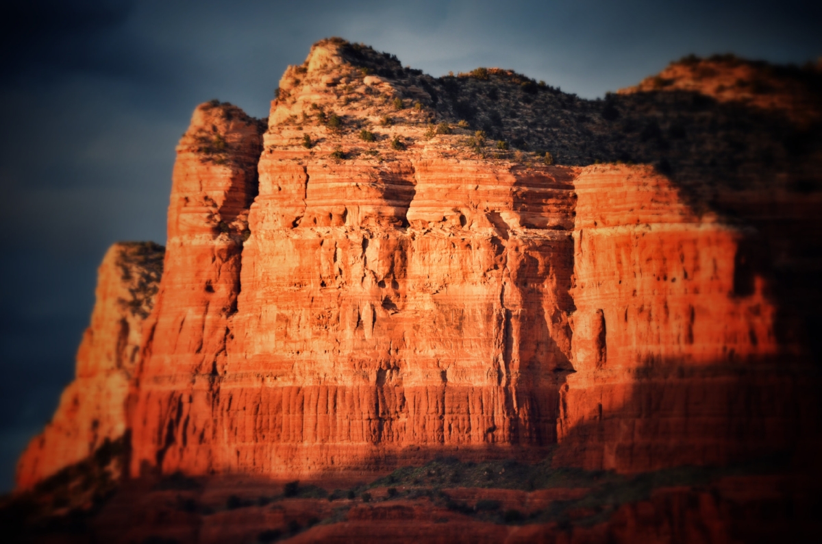 A last-minute sunset view of Courthouse butte, just south of Sedona, Arizona.