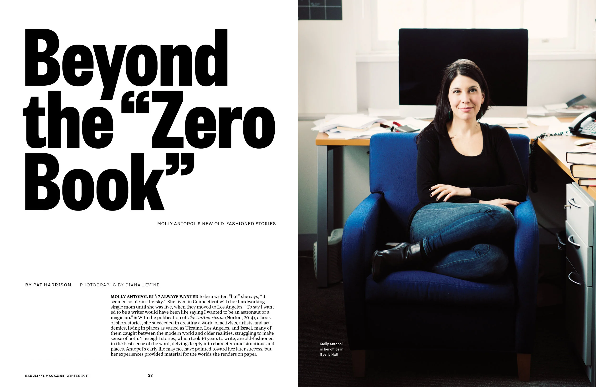 Feature story on Molly Antopol, author of The UnAmericans . Photography by Diana Levine