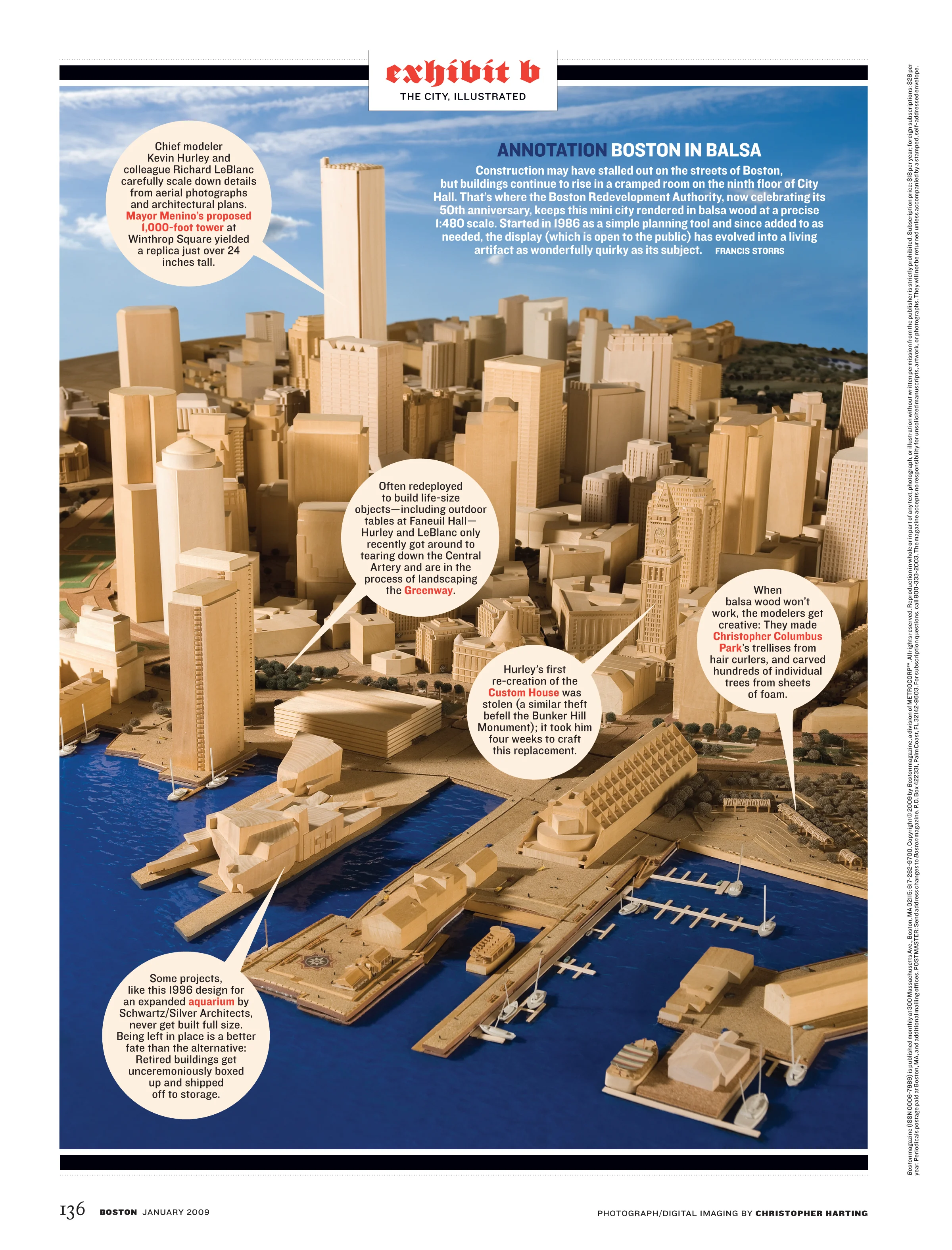 “Exhibit B”, the last page of the book, features unique Boston artifacts.