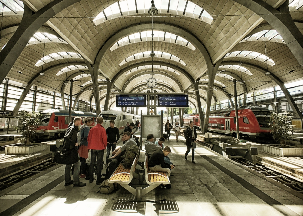 My boys and I love trains. Therefore, we visited train stations in every city on this trip, including this one in Kiel.