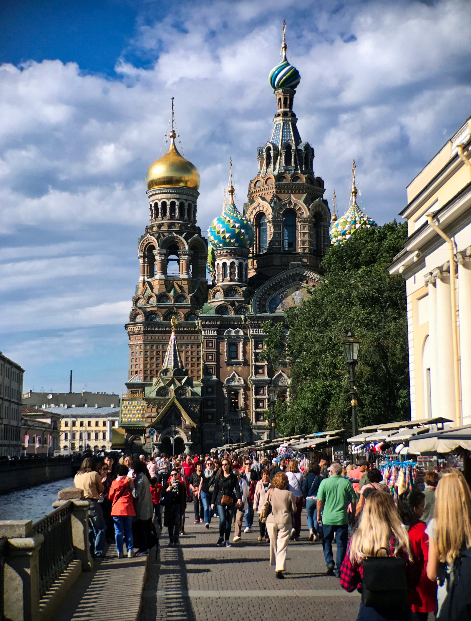 The Church of the Savior on Spilled Blood was built on the site where Emperor Alexander II was fatally wounded by political nihilists in 1881.