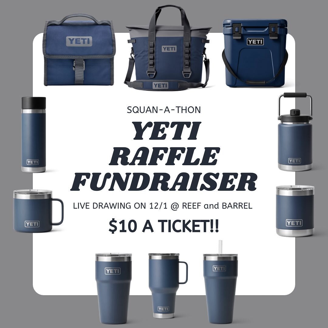 YETI RAFFLE TIME&hellip; tickets are $10 dollars each!!! DM to purchase through Venmo OR see any committee member to purchase tickets🤗 Live drawing will be held 12/1 @reef_barrel REMEMBER ITS #FTK 💙💛