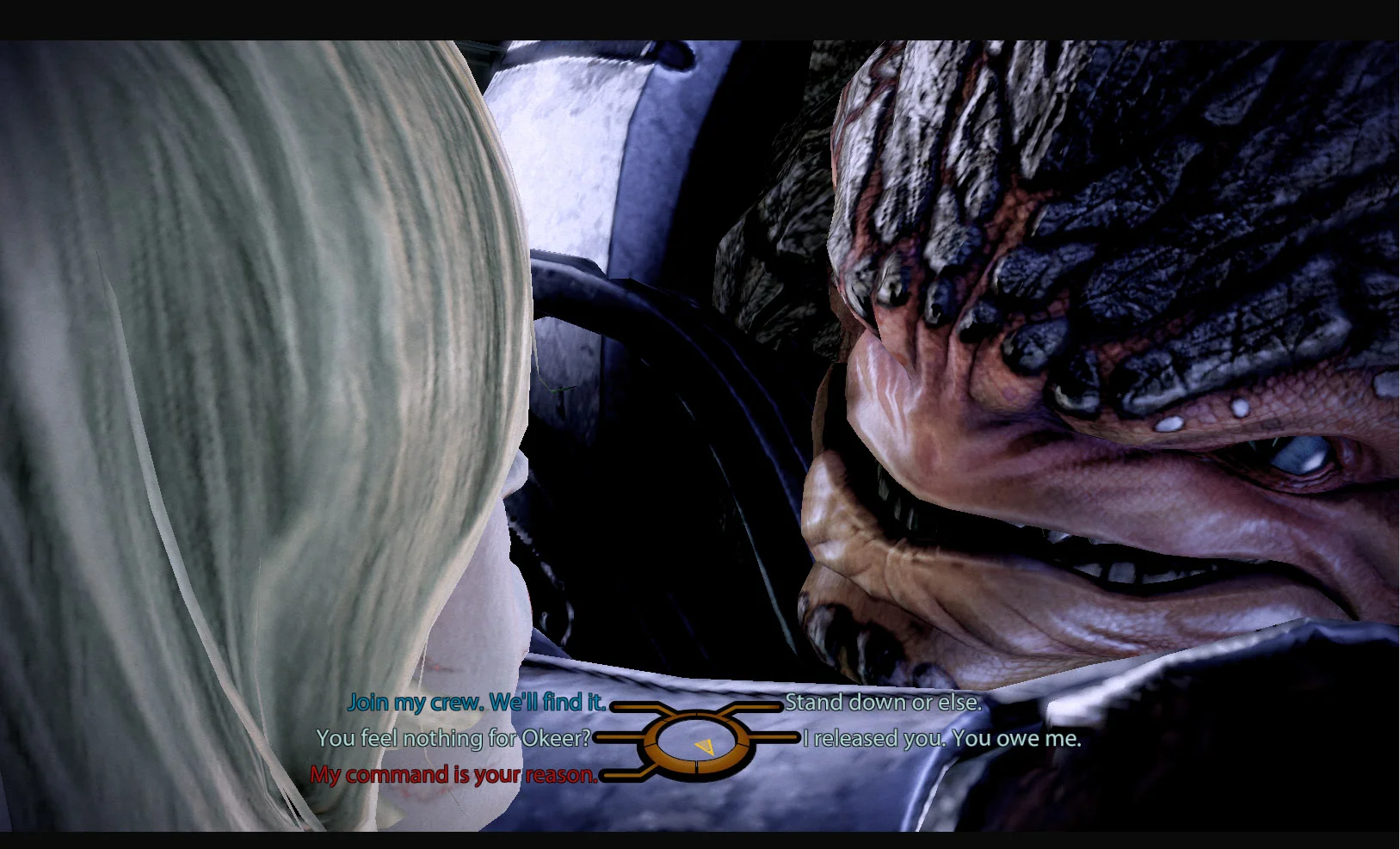 Krogan breath smells like turtle soup and vomit.