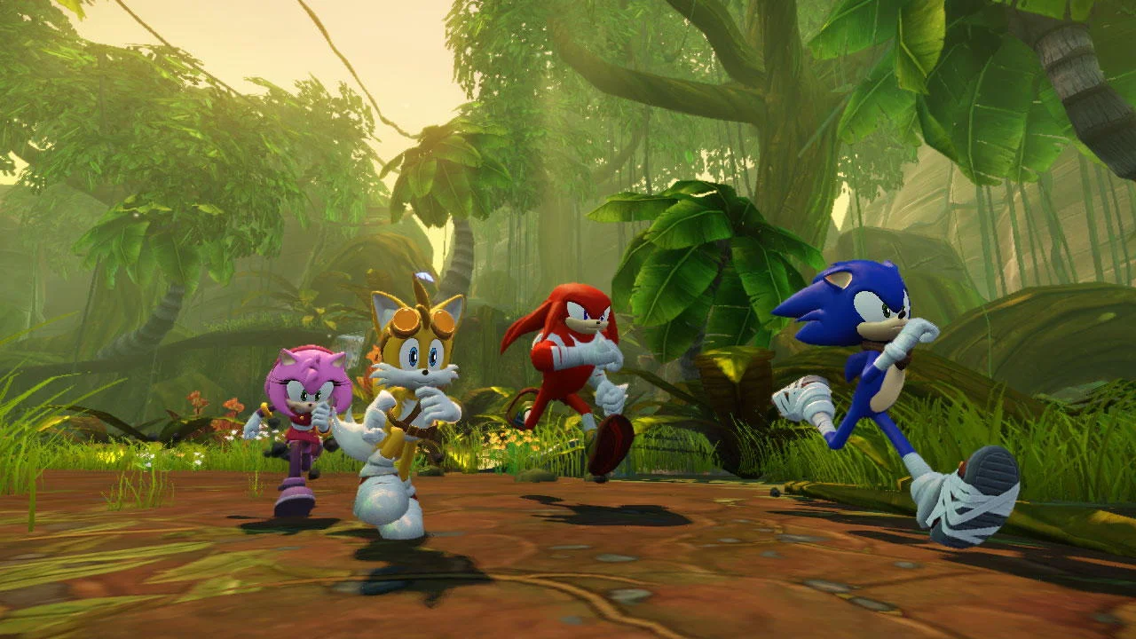 ...And this is the reality. Middy textures, jagged edges on the character models, and whatever's supposed to be happening to Sonic's...hair? Quills?