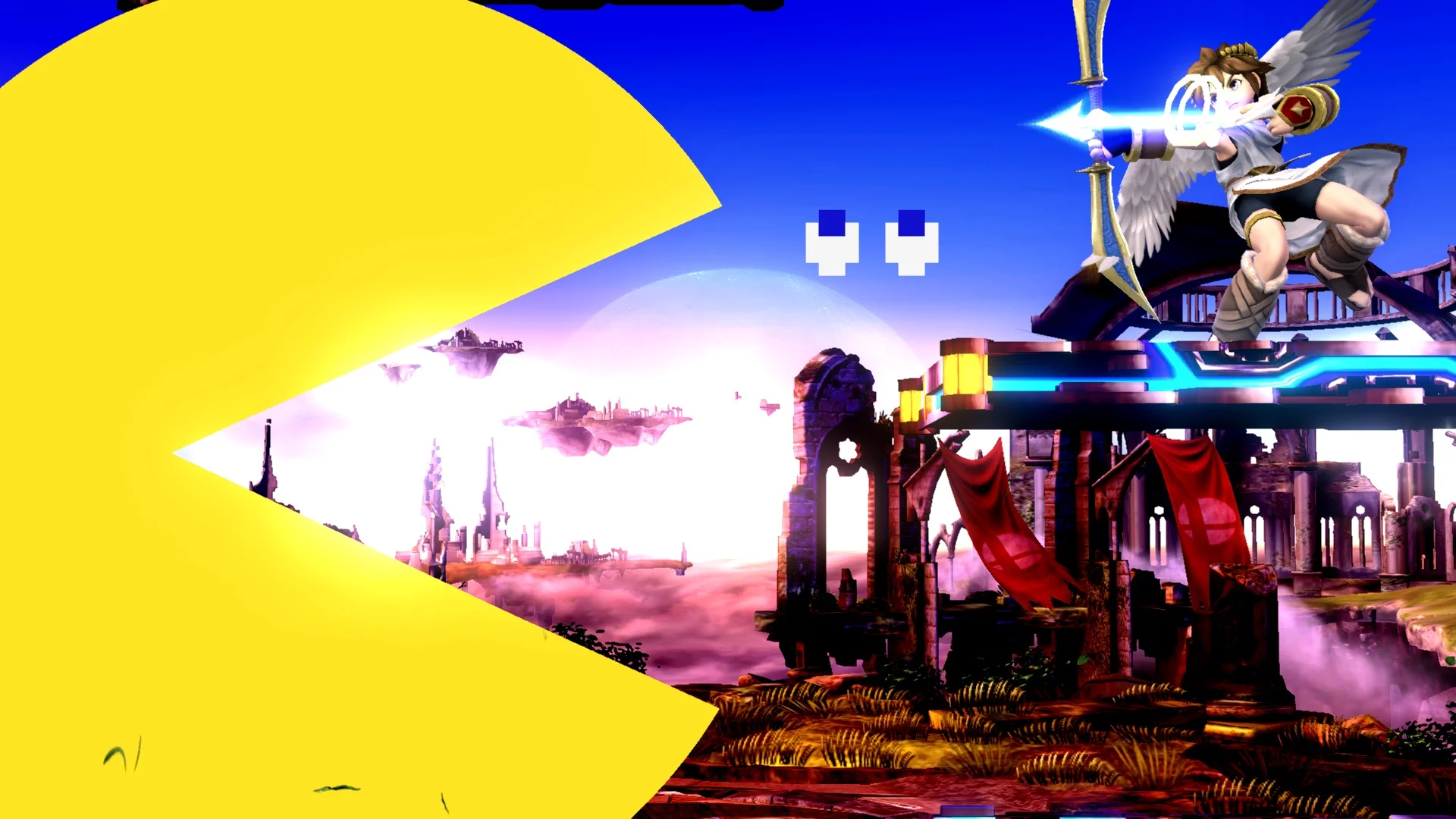 Pac-Man's final smash has him turn into a beautiful HD circle of gluttony.