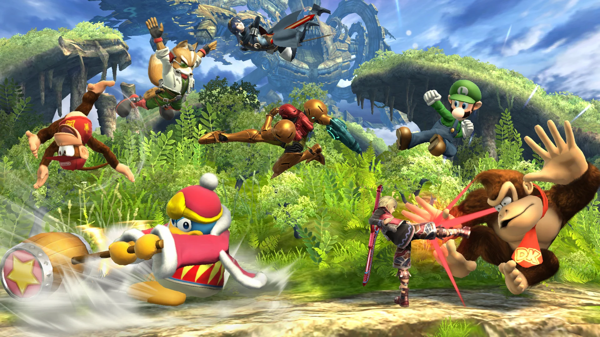 Eight player matches get a little wild, but rest assured, Lucina and Samus rarely do perfectly choreographed jumps.