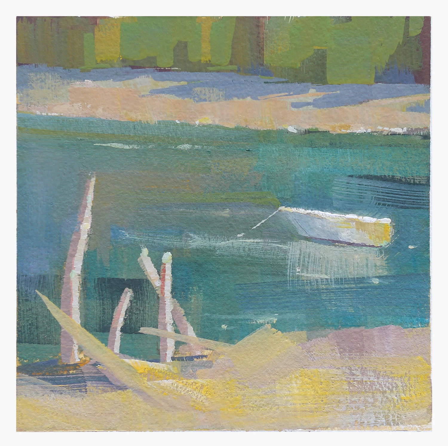White Boat In Langley Harbor
