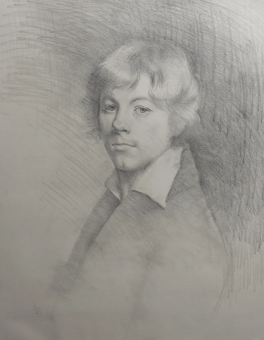 After Drolling graphite on Strathmore paper. I created this copy study years ago after the self-portrait done in 1804 by French artist Michel Martin Drolling.