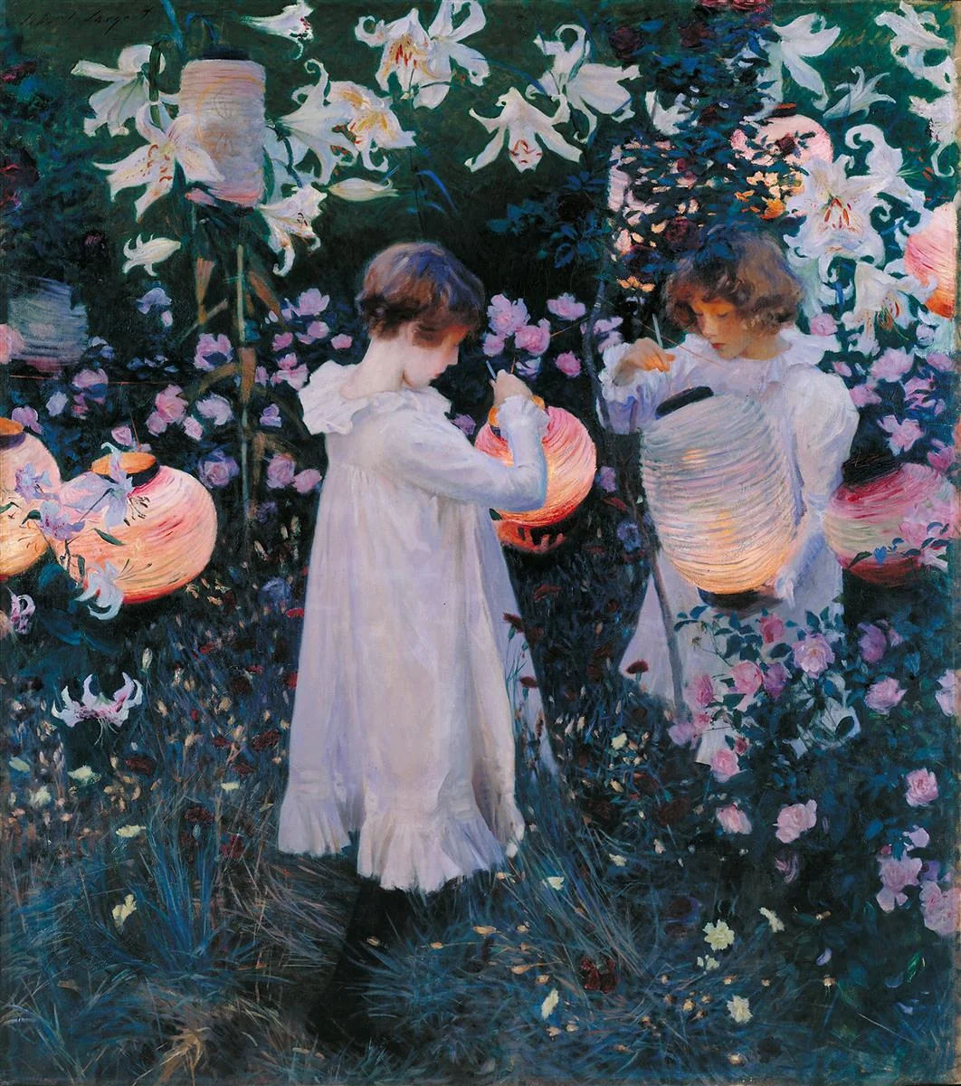 Carnation, Lily, Lily, Rose Oil on Canvas by John Singer Sargent, 68.5 × 60.5”