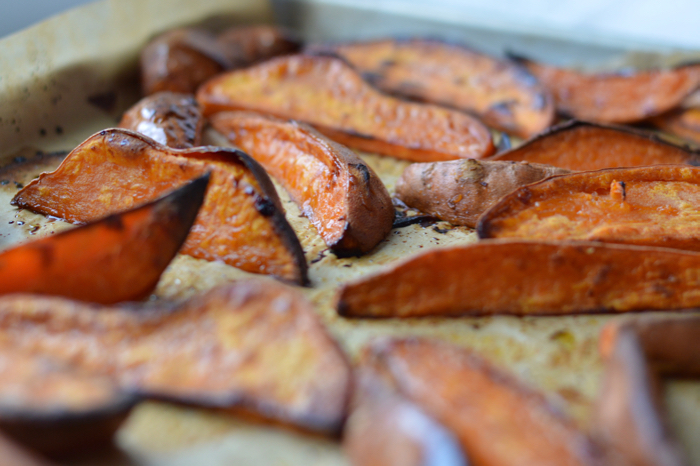 Roasted sweet potatoes. Food is medicine. 