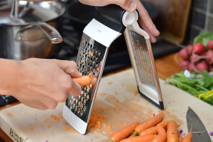 Functional medicine and nutrition: grating carrots