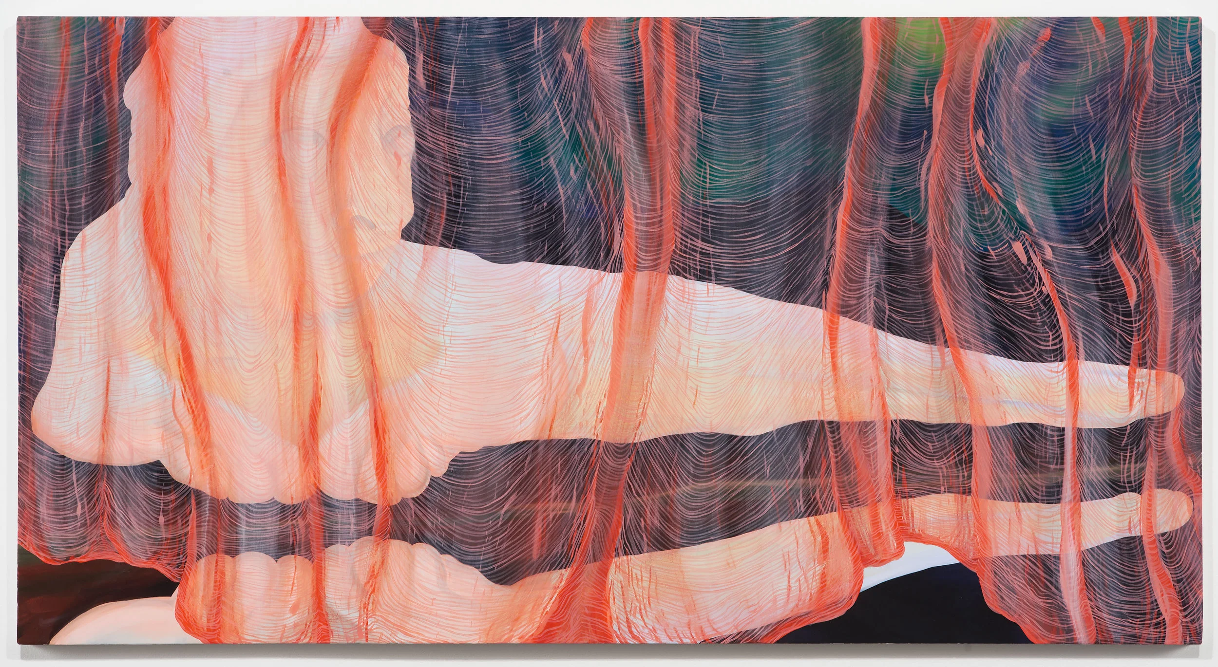  Moon Face, oil on canvas, 26x68" 2017 