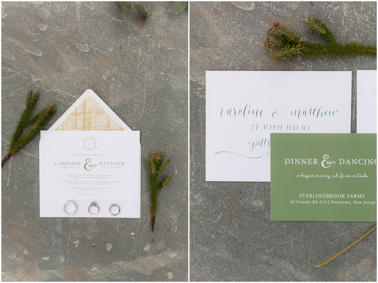Styled Modern Invitation Suite | Peach and Mint
