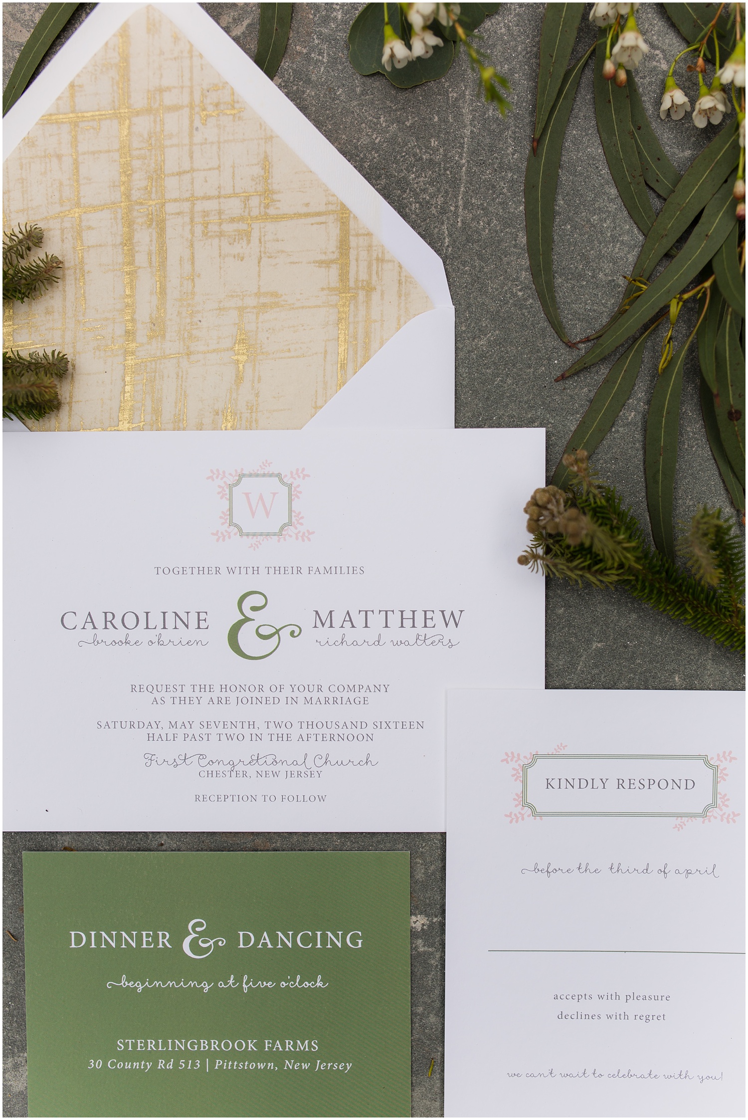Styled Modern Invitation Suite | Peach and Mint