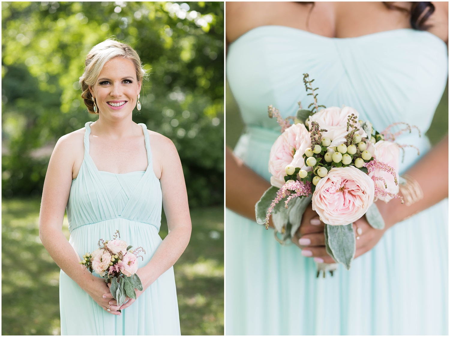 Morris County Wedding | NJ Wedding Photography | Mint bridesmaid dress