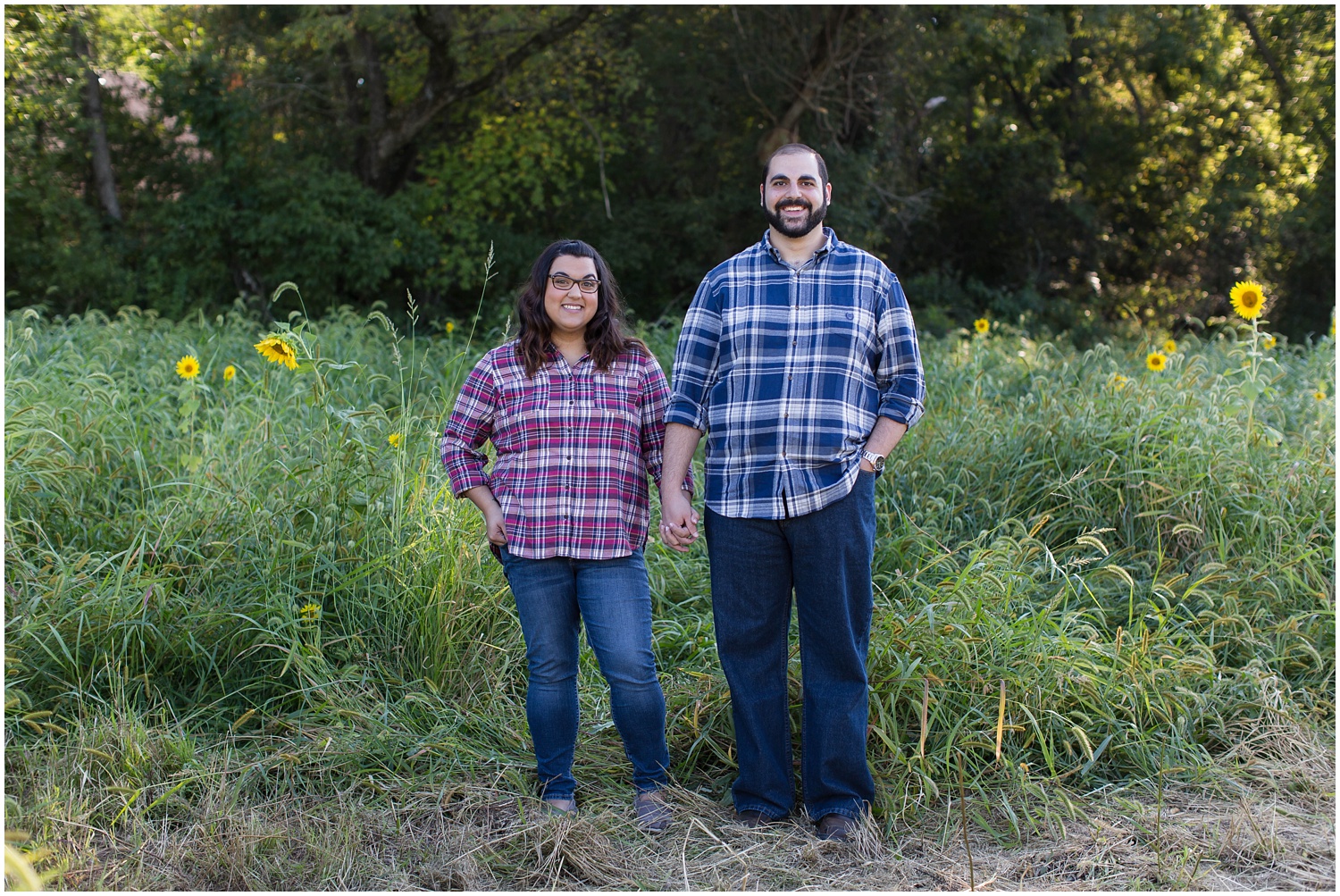 Sussex County Sunflower Maze Engagement Session North New Jersey