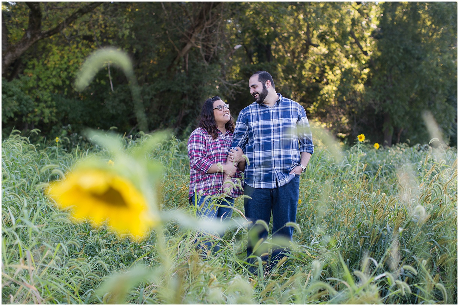 Sussex County Sunflower Maze Engagement Session North New Jersey