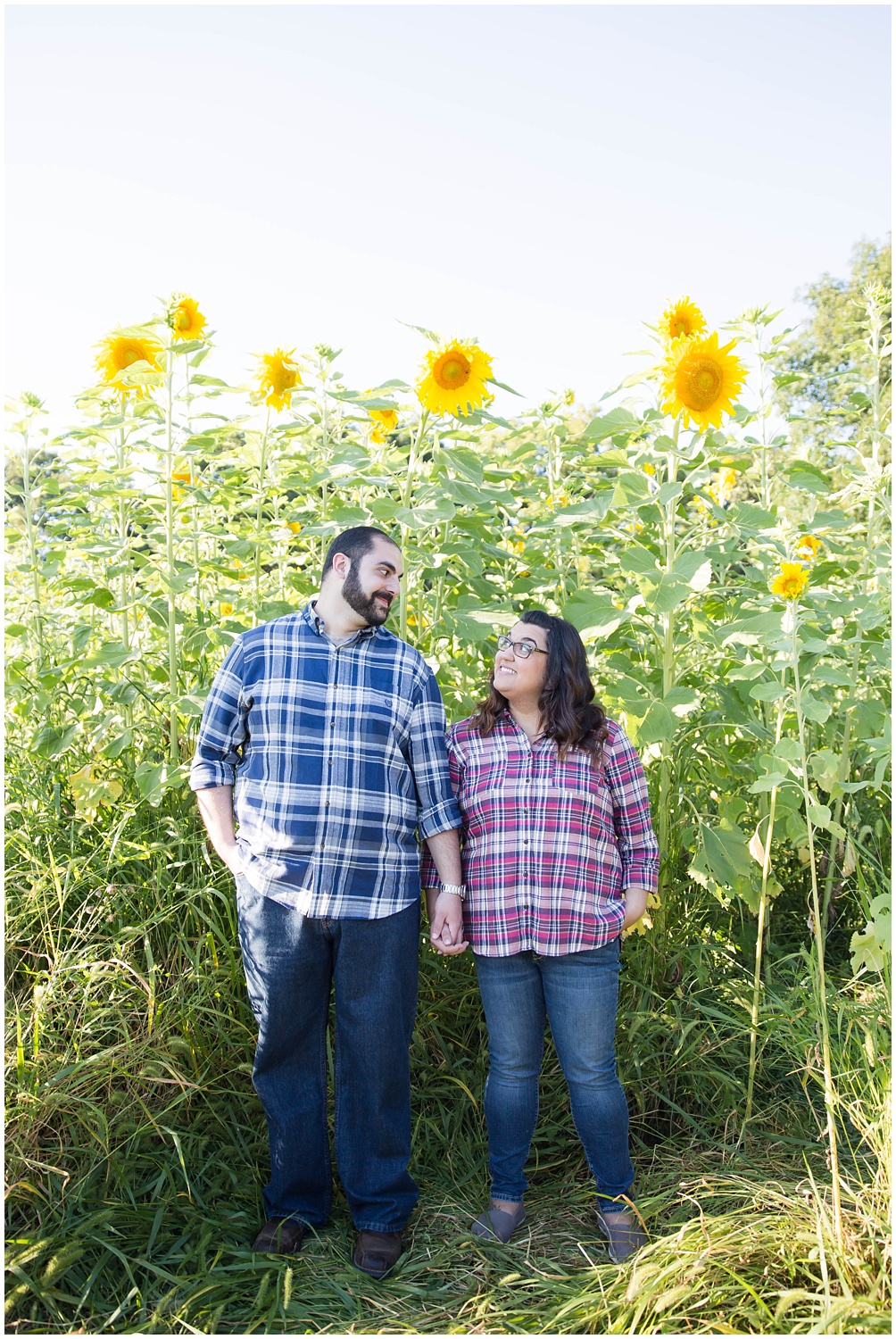 Sussex County Sunflower Maze Engagement Session North New Jersey