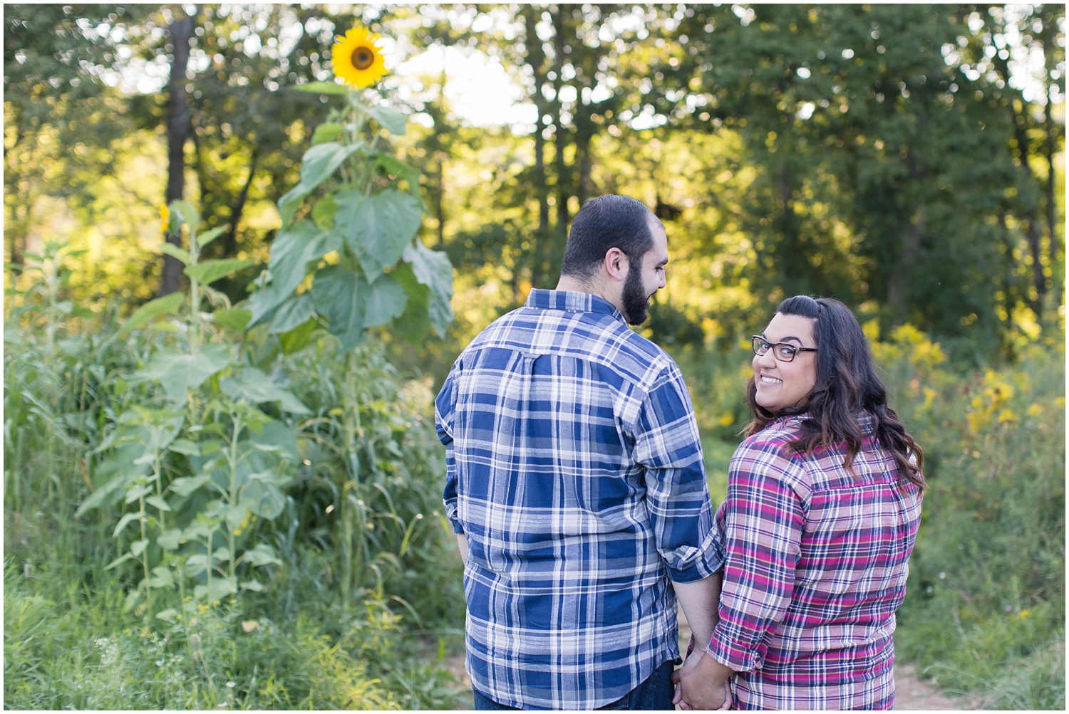 Sussex County Sunflower Maze Engagement Session North New Jersey